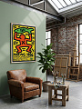 картинка Постер на стену Haring 1986 — человек с рыбой от магазина Одежда+