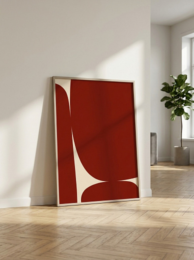 картинка Постер на стену Бордовые округлые формы от магазина Одежда+