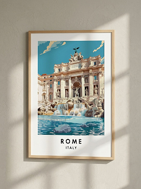 Постер на стену Rome и фонтан Треви