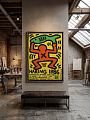картинка Постер на стену Haring 1986 — человек с рыбой от магазина Одежда+