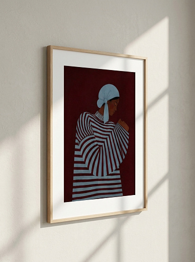 "Постер на стену Девушка в голубом платке" от CKR Marketing