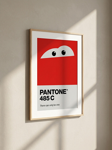 картинка Постер на стену Pantone 485 C — глаза от магазина Одежда+