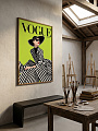 картинка Постер на стену Vogue — полосатое платье от магазина Одежда+