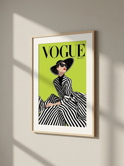 Постер на стену Vogue — полосатое платье