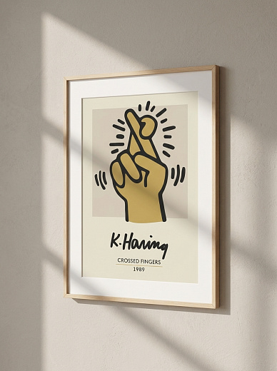 "Постер на стену K. Haring — скрещённые пальцы" от CKR Marketing