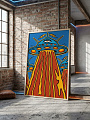 "Постер на стену Летающая тарелка с огненным лучом" от CKR Marketing