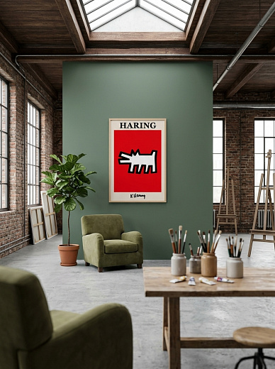 "Постер на стену Haring — белая собака" от CKR Marketing