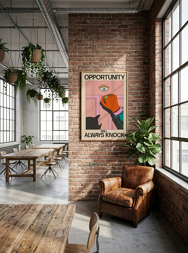 "Постер на стену Opportunity Will Always Knock" от CKR Marketing